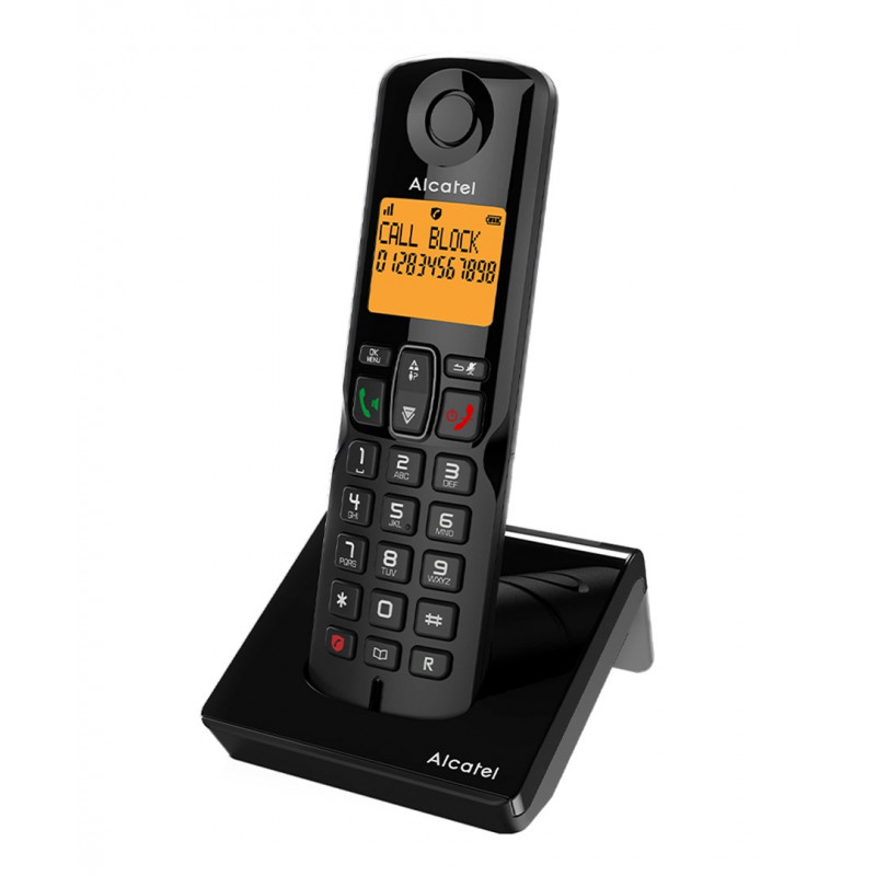 Alcatel S280 EWE DECT-Schnurlostelefon mit Freisprecheinrichtung, schwarz