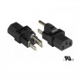 Good Connections PA-4530S Stromadapterkabel USA Typ B (NEMA 5-15P) auf IEC 60320 C13, UL, schwarz