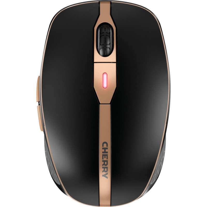 Cherry DW 9100 SLIM Tastatur-und-Maus-Set, kabellos RF + Bluetooth, AZERTY (Belgisch), Schwarz