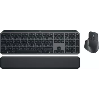 Logitech MX Keys S Combo 920-011613 Tastatur-und-Maus-Set, Funk (RF) + Bluetooth, QWERTY UK-Englisch, Graphit