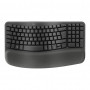Logitech Wave Keys 920-012289 kabellose ergonomische Tastatur, 2,4 GHz / Bluetooth, Schweizer Layout (CH), Graphit