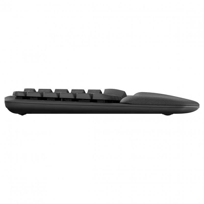 Logitech Wave Keys 920-012289 kabellose ergonomische Tastatur, 2,4 GHz / Bluetooth, Schweizer Layout (CH), Graphit