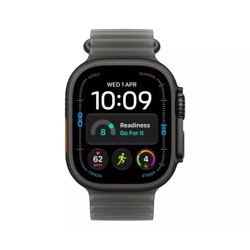 Apple Watch Ultra 4 Smartwatch, GPS + Cellular, 49 mm, Schwarz, Ocean Armband transluzentes Schwarz