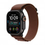 Apple Watch Ultra 4 (2026) Smartwatch, 5G, 49 mm, Gehäuse aus schwarzem Titan, Alpine Loop in Burgund, M