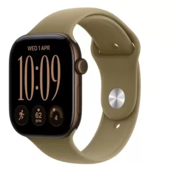 Apple Watch Series 12 GPS Smartwatch, 46 mm, dunkelbronzenes Aluminiumgehäuse, olivfarbenes Sportarmband S/M