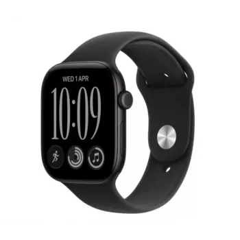Apple Watch Series 12 Smartwatch, GPS + Cellular, 46 mm, Aluminiumgehäuse in Schwarz, Sportarmband in Schwarz M/L