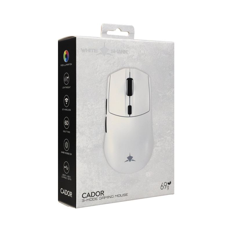 White Shark CADOR WGM-5020 Gaming-Maus, weiß