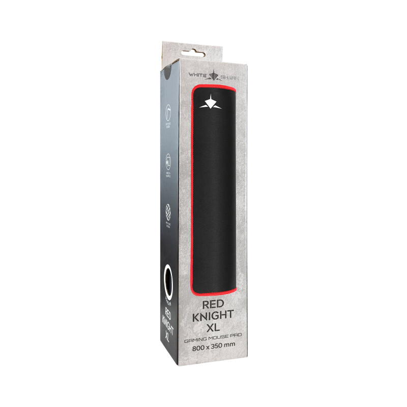 White Shark RED KNIGHT XL GMP-2502 Gaming-Mauspad, 800x350 mm, Schwarz/Rot