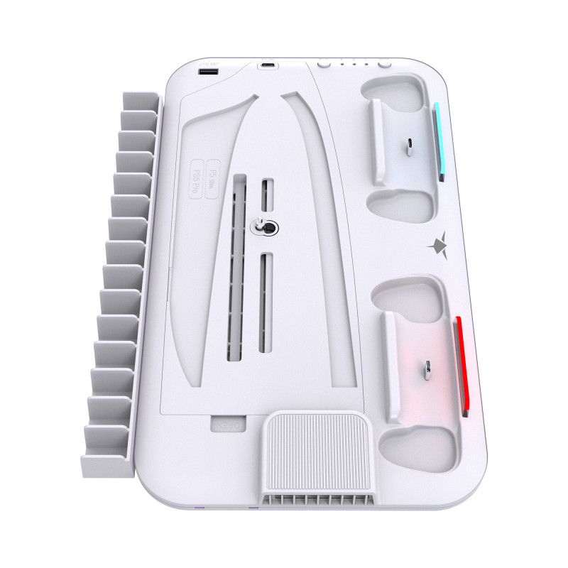 White Shark KIMURA PRO PS5 Kühlpad mit 2 Ladestationen, Weiß