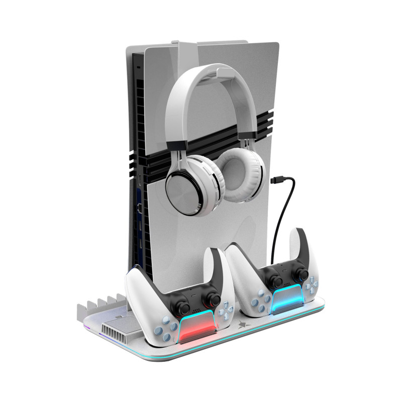 White Shark KIMURA PRO PS5 Kühlpad mit 2 Ladestationen, Weiß
