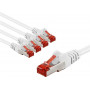 Goobay 66645 CAT 6 Patchkabel, S/FTP (PiMF), 5 m, weiß (5 Stück)