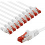 Goobay 66647 CAT 6 Patchkabel, S/FTP (PiMF), 2 m, weiß (10 Stück)