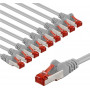 Goobay 66655 CAT 6 Patchkabel, S/FTP, 2 m, grau (10 Stück)
