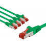 Goobay 66659 CAT 6 Patchkabel, S/FTP (PiMF), 2 m, grün, Kupferleiter (CU), 5 Stück