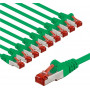 Goobay 67507 CAT 6 Patchkabel, S/FTP (PiMF), 1 m, grün, Kupferleiter (CU), 10 Stück