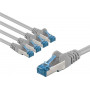 Goobay 67515 CAT 6a Patchkabel, S/FTP, 1 m, grau, 5 Stück