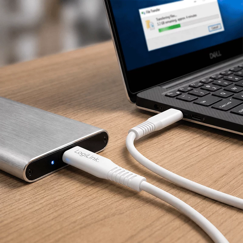 LogiLink CU0244 USB-2.0-Kabel USB-C auf Micro-USB, 480 Mbit/s, 12 W, weiß, 2 m