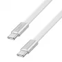 LogiLink CU0445 USB-2.0-Flachkabel USB-C auf USB-C, geflochten, 480 Mbit/s, 60 W, weiß, 1 m