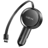 LogiLink PA0400 USB-C-Kfz-Ladegerät, 1 Port, PD 3.0, 30 W, einziehbares Kabel, 0,8 m
