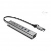 i-tec CAHUBMETAL6LANPD USB-C/USB-A Metall-Hub, 6 Ports, Gigabit-LAN, Power Delivery 85 W, silber