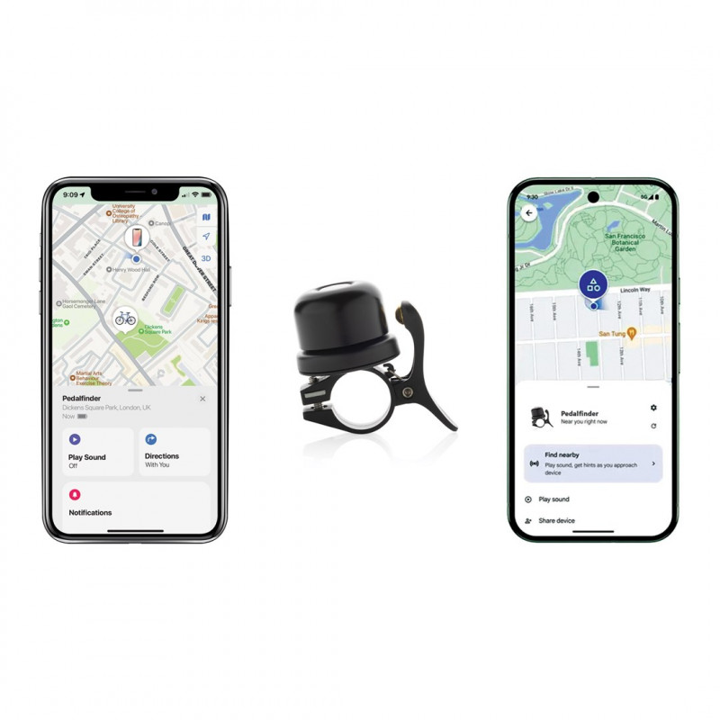 XD Design Connects Bike Finder Dual Fahrradklingel mit Tracker, Apple & Android Find, IPX6, P301.1401