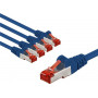 Goobay 66608 CAT 6 Patchkabel, S/FTP (PiMF), 3 m, blau, Kupferleiter CU (5 Stk.)