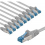 Goobay 67527 Patchkabel Cat 6a S/FTP (PiMF), 3 m, grau, Kupferleiter CU (10 Stück)