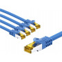 Goobay RJ45-Patchkabel CAT 6A S/FTP (PiMF), 500 MHz, mit CAT 7 Rohkabel, 3 m, blau (5 Stk.)