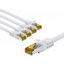 Goobay 69424 RJ45-Patchkabel CAT 6A S/FTP (PiMF), 500 MHz, mit CAT 7 Rohkabel, 2 m, weiß (5 Stück)
