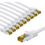Goobay 69449 RJ45-Patchkabel CAT 6A S/FTP (PiMF), 500 MHz, mit CAT 7 Rohkabel, 2 m, weiß (10 Stück)