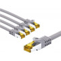 Goobay 69468 RJ45-Patchkabel CAT 6A S/FTP (PiMF) mit CAT-7-Rohkabel, 2 m, grau (5 Stück)