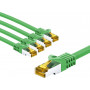 Goobay 69755 RJ45-Patchkabel CAT 6A S/FTP (PiMF), 500 MHz mit CAT 7 Rohkabel, 5 m, grün (5 Stück)