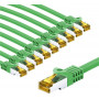 Goobay 69757 RJ45-Patchkabel CAT 6A S/FTP (PiMF), 500 MHz mit CAT 7 Rohkabel, 2 m, grün (10 Stück)