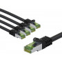 Goobay 69762 CAT 8.1 Patchkabel, S/FTP (PiMF), GHMT-zertifiziert, 3 m, grau (5 Stück)