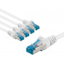 Goobay 67545 CAT 6A Patchkabel, S/FTP (PiMF), 1 m, weiß (5 Stück)