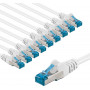 Goobay CAT 6A Patchkabel, S/FTP (PiMF), 2 m, weiß, 10er-Set