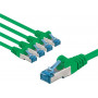 Goobay CAT 6A Patchkabel, S/FTP (PiMF), 3 m, grün, Kupferleiter (CU), 5er-Set