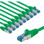 Goobay CAT 6A Patchkabel, S/FTP (PiMF), 2 m, grün, Kupferleiter (CU), 10er-Set