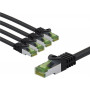 Goobay 69790 CAT 8.1 Patchkabel, S/FTP (PiMF), GHMT-zertifiziert, 1 m, schwarz (5 Stück)
