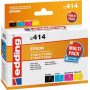 Edding EDD-414 Tintenpatronen für Epson Stylus Office BX 305 F, kompatibel, Multipack Schwarz + Cyan + Magenta + Gelb (4 Stück)