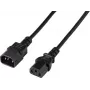 Renkforce Deluxe Strom-Verlängerungskabel, Kaltgeräte-Stecker C13 auf Kaltgeräte-Buchse C14, 3 m, schwarz