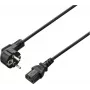 Renkforce Strom-Anschlusskabel, Schutzkontakt-Winkelstecker auf Kaltgeräte-Stecker C13, 2 m, Schwarz