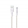 WINX LINK Simple USB-auf-Micro-USB-Kabel, Nylongeflecht, 1 m, weiß