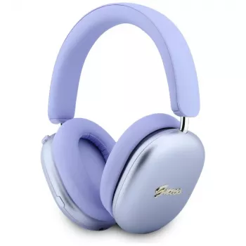 Guess GUE005825 On-Ear-Kopfhörer, Bluetooth, Metallic Effect Metal Script Logo, ENC, violett