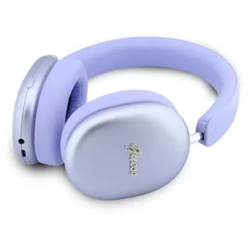 Guess GUE005825 On-Ear-Kopfhörer, Bluetooth, Metallic Effect Metal Script Logo, ENC, violett