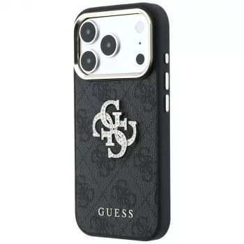 Guess GUE005499 4G & Big Strass Logo Hülle für iPhone 18 Pro / 17 Pro, schwarz