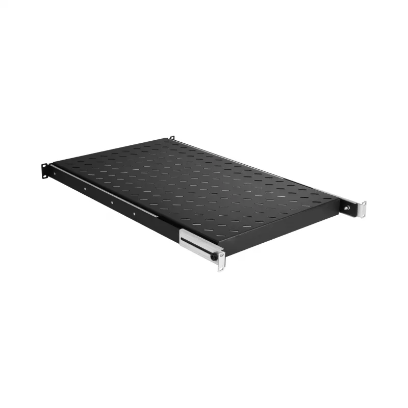 EFB Elektronik 691651ATS.12 ausziehbarer 19″-Fachboden 1HE, Tiefschwarz RAL 9005
