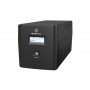 Alantec AP-BK1000-02 USV 1000VA/600W, Tower-Gehäuse, LCD, 4×CEE 7/3, USB, 2×7Ah VRLA-Akkus