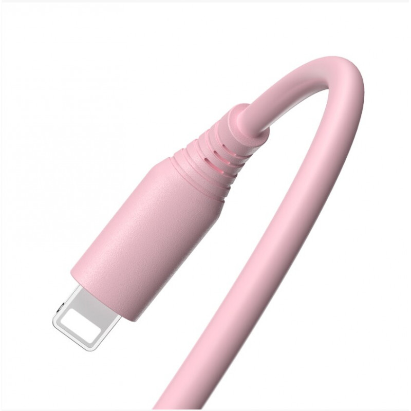 Tellur Silikon USB-auf-Lightning-Kabel, 3 A, 1 m, Rosa