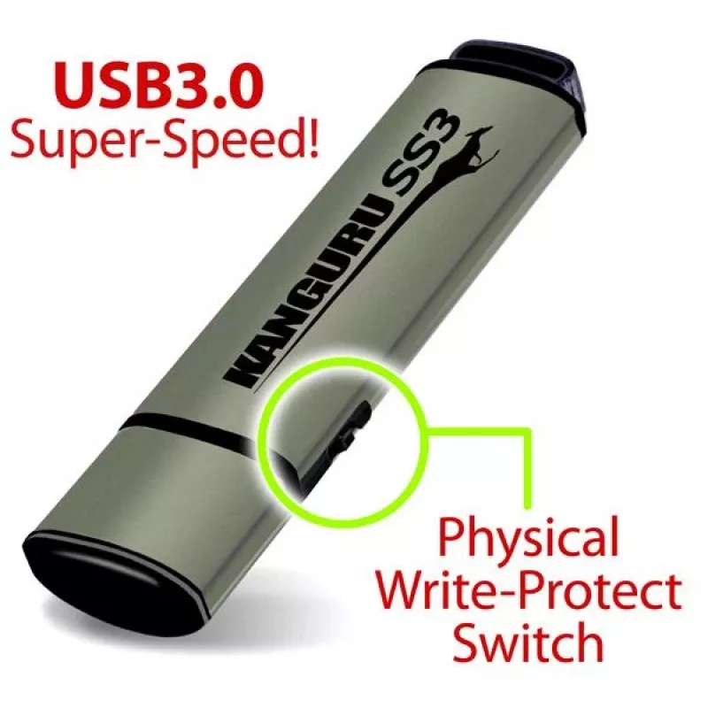 Kanguru SS3 KF3WP-128G USB-3.0-Stick, 128 GB, mit physischem Schreibschutz